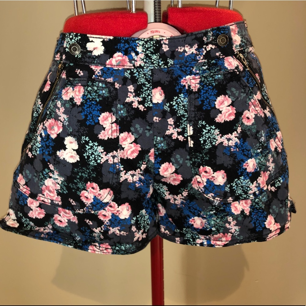 Floral Side-Zip Shorts
